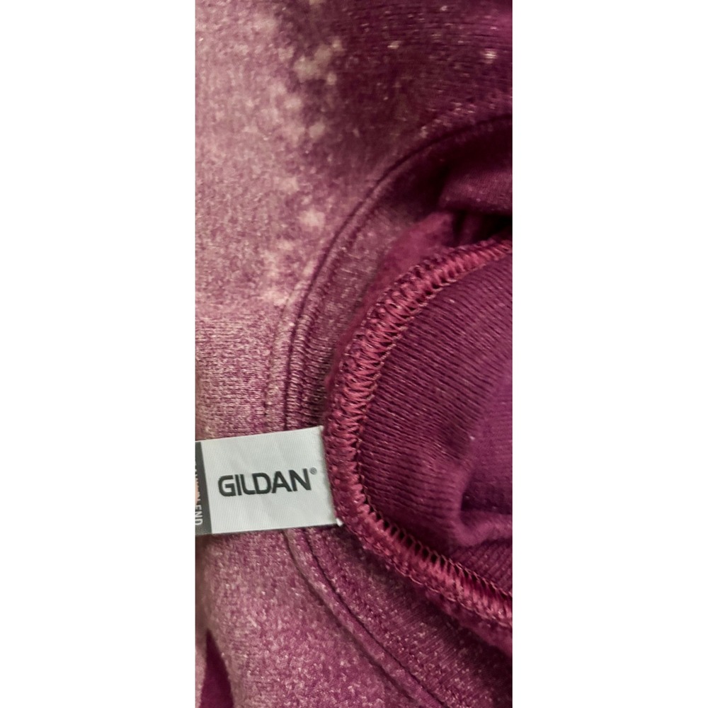 Gildan Maroon and Bleach-Splatter LV Logo Sweatshirt - Picture 4 of 5